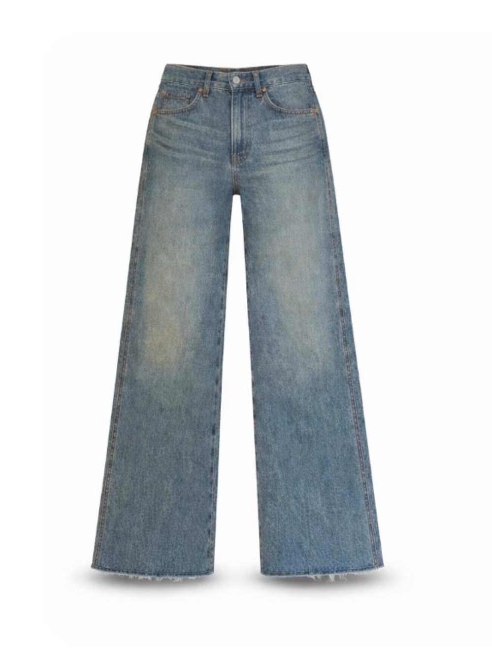 Veronica Beard Wide Leg High-Rise Taylor Jeans premium denim med blue 27